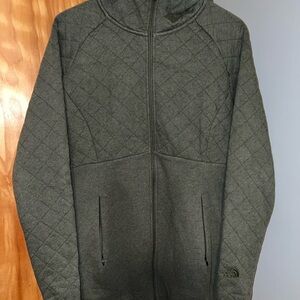 The North Face Olive Quilted Full-Zip Hoodie